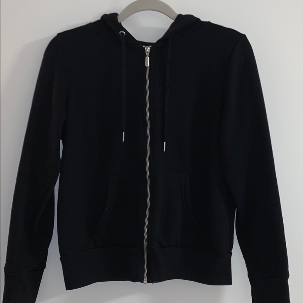 Plain black zip up hoodie